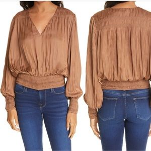 NWT Frame Pleat Satin Blouse, size L